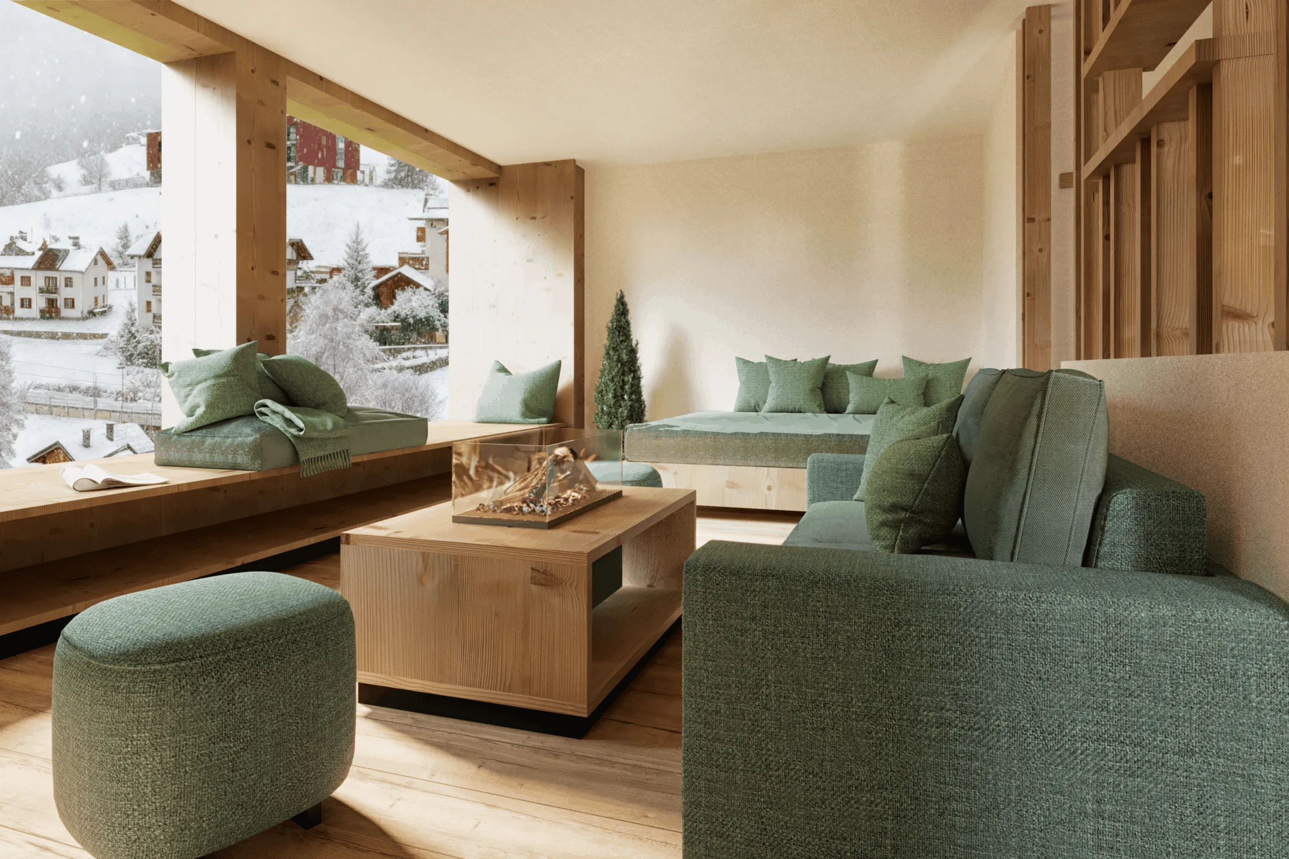 Relaxation room in the private spa.